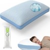 Vipbear memory foam bed pillow, adjustable cooling pillow, luxurious gel bed pillow supports fluffy pillows and washable pillowcases, blue - 2 of 4