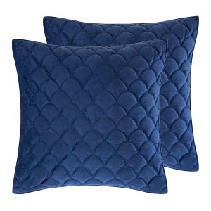 Navy Velvet Euro Sham - Set of 2  - Levtex Home - 1 of 3