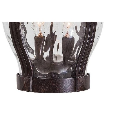 Corona Bronze Outdoor Hanging Lantern with Clear Hammered Glass