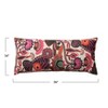 Storied Home Cotton Slub Embroidered Lumbar Pillow with Florals and Chambray Back, Multicolor - 2 of 3