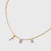 14K Gold Dipped Cubic Zirconia Bezel Heart and Cross Necklace - Gold - 4 of 4