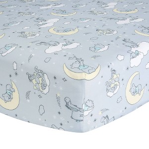 Lambs & Ivy Disney Baby Cozy Friends Winnie The Pooh Fitted Crib Sheet - Gray - 1 of 3