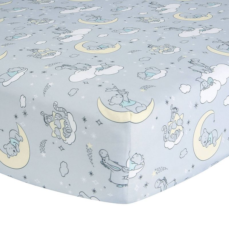 Lambs &#38; Ivy Disney Baby Cozy Friends Winnie The Pooh Fitted Crib Sheet - Gray, 1 of 4