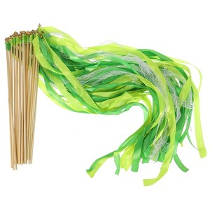 Unique Bargains Party Wooden Handle Lace Ribbon Sticks Fairy Wand 25 Pcs - 1 of 4