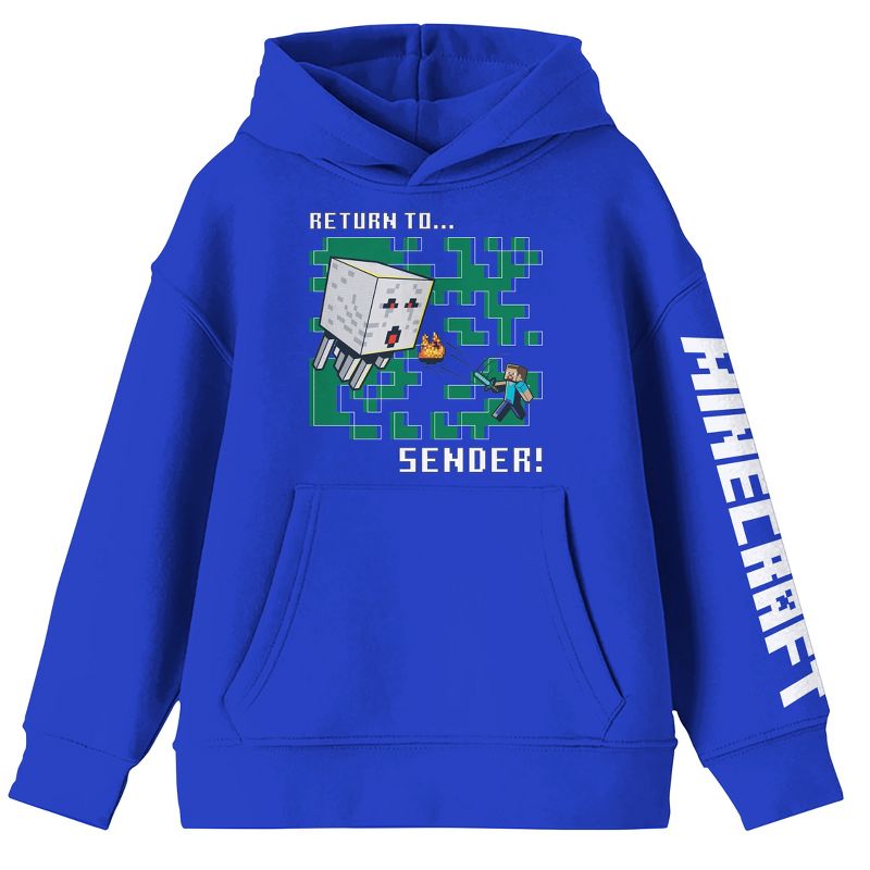 Minecraft Return To Sender Men's Royal Blue Sweatshirt, 1 of 2