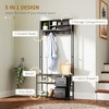 Hall Tree with Bench and Shoe Storage, 5-in-1 Entryway Bench with Coat Rack, 3 Storage Shelves, 2 Fabric Drawers - 4 of 4
