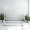 Full XL Over Queen Metal Bunk Bed with Trundle and Slats, Convertible Frame with Guardrails - 4 of 4