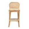 Adrena Rattan Bar Stool Natural Brown - Baxton Studio: Handmade, No ...