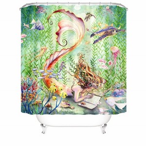 Mermaid Under The Sea Shower Curtains for Bathroom Waterproof Fabric Bath Curtain Durable Soft Stylish Bathroom Decor 72x72 Inch - 1 of 1