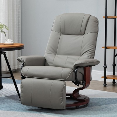 NicBex Manual Recliner Chair with Faux Leather Swivel Chair with 360 Degree with Padded Armrest for Living Room, Reading Room