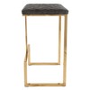 LeisureMod Quincy Quilted Leather Bar Stool with Gold Metal Sled Base, Counter Height Chair for Kitchen Island - 4 of 4