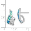 Black Bow Jewelry Created Blue Opal and CZ Twisted Post Earrings in Sterling Silver - 4 of 4