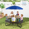 Costway Kids Picnic Table Outdoor Activity Table with Adjustable & Collapsible Umbrella Blue/White/Brown - 4 of 4