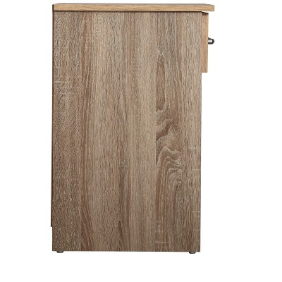 Lindsey Sandalwood 1-Drawer Nightstand with Open Shelf