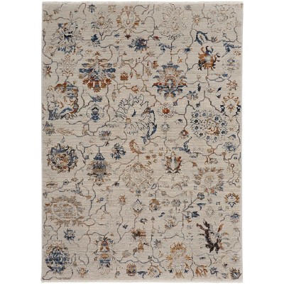 Kaia Transitional Floral & Botanical Ivory/Orange/Blue Area Rug