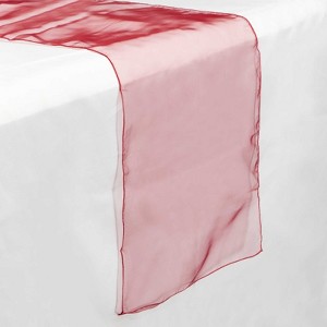 Lann's Linens 5-Pack Organza 14" x 108" Table Runners for Wedding, Banquet - 1 of 2