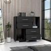 NicBex 4 Drawers Dresser for Bedroom with 2 Open Shelves,Chest of Drawers with White Metal Handle,Storage Dressers for Bedroom - 2 of 4