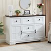 Farmhouse 5 - Drawers Dresser Organizer for Bedroom, Wood Rustic Wide Chest of Drawers - 3 of 4