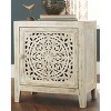 Fossil Ridge Accent Cabinet White - Signature Design by Ashley: Antique Floral Carved, Storage Shelf - 3 of 4