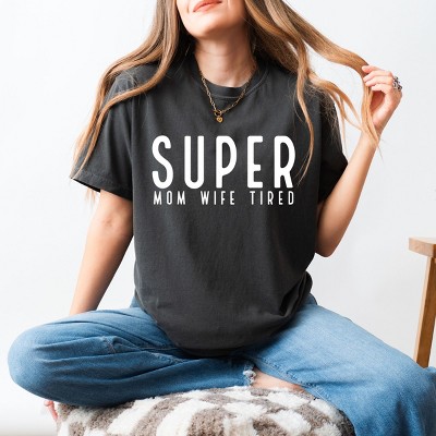Simply Sage Market Super Mom Wife Tired Garment Dyed Tee - XL - Pepper