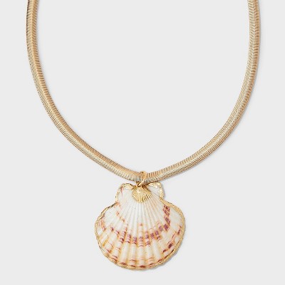 Dipped Shell Pendant Necklace - A New Day™ Gold