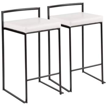 Set of 2 26" Fuji Contemporary Counter Height Barstools - LumiSource