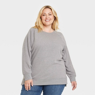 Women's Cozy Sweatshirt - Ava & Viv™ Heather Gray 4x : Target