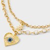 SUGARFIX by BaubleBar Guarding Gaze Multi-Strand Necklace - Gold/Blue: Brass Statement with Lobster Clasp - 4 of 4