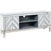 NicBex Mirrored TV Stand with Crushed Diamond Glass Doors, Modern Media Entertainment Center for Living Room, Silver - 2 of 4