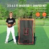 VEVOR Baseball And Softball Rebounder Net, 3.5 x 4.5 ft 2-in-1 Switch Hitter Pitch Trainer, PitchBack Baseball Pitching Return Trainer Nest - 3 of 4