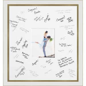 Eva Signature Mat Picture Frame – Guest Book Alternative for Weddings, Graduations, or Retirement – Autograph Photo Mat for Signature Board - 1 of 4