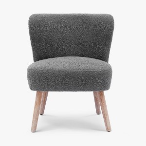 WestinTrends Genevieve 25" Wide Upholstered Boucle Armless Accent Chair - 1 of 4