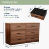 QingMoon 6-Drawer Dresser with Spacious Storage, Sturdy Wood Frame and Handle, Home Organization Storage for Living Room or Hallway - 3 of 4