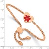 Chisel Stainless Steel Polished Rose IP-plated with Red Enamel Heart Medical ID Adjustable Bracelet - 2 of 3