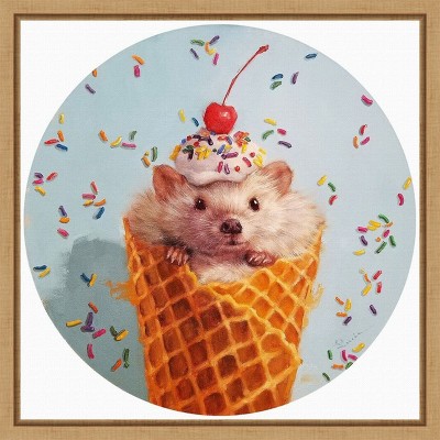 Amanti Art Sprinkled Hedgehog by Lucia Heffernan Canvas Wall Art Print Framed 16 x 16-in.