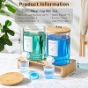 Glass Laundry Detergent Dispenser with Shelf & Bamboo Lid, 120 Oz for Liquid Detergent and Fabric Softener, Includes 2 Cups & 8 Labels - 3 of 4