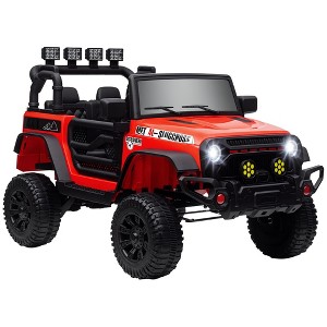 Qaba 12V Ride on Car, Ride on UTV, Battery Powered Toy Car with Bluetooth, Parent Remote, 4 Suspension Wheels, Music Horn LED Lights - 1 of 4