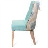 Barton Set of 2 High Back Dining Chair Upholstered Nailed Trim Back Ring Pull - 2 of 4
