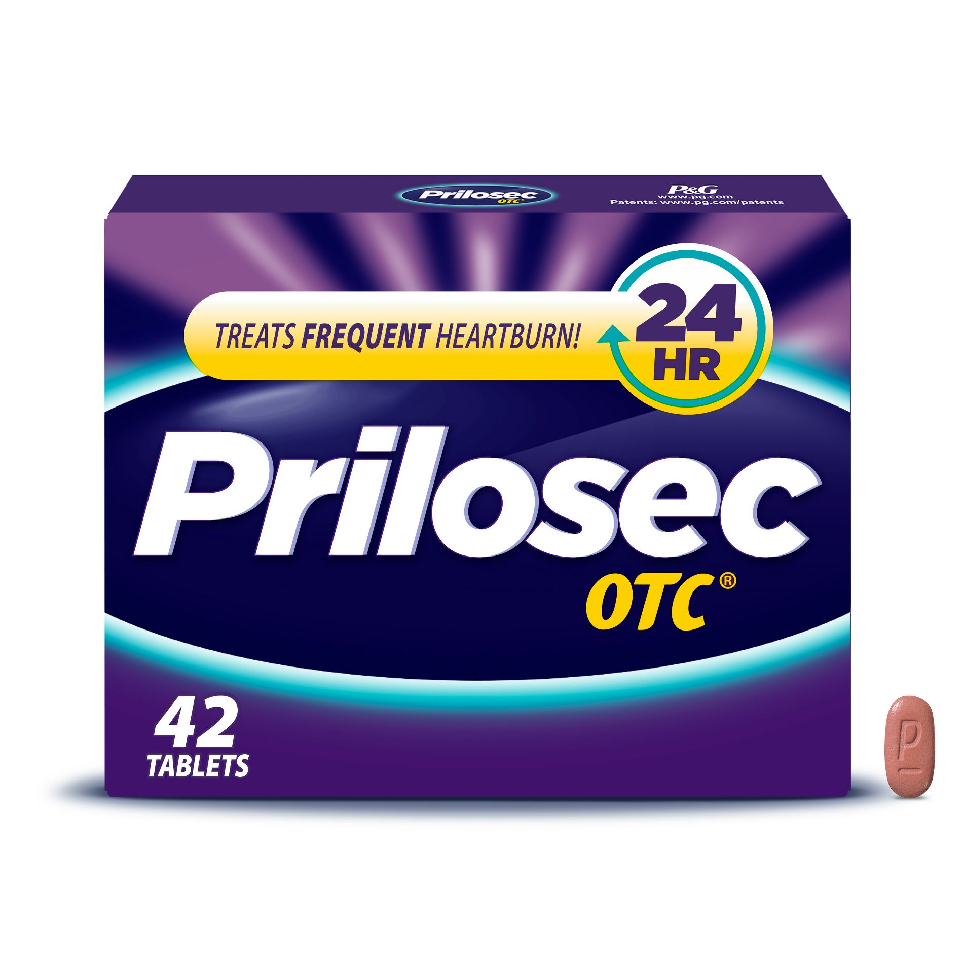 Prilosec OTC Omeprazole 20mg Delayed-Release Acid Reducer for Frequent Heartburn Tablets - 42ct