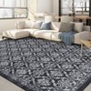 Washable Floral Print Living Room Bedroom Rugs, Soft Non Slip Farmhouse Carpet for Dining Room Kitchen, Vintage Home Decor Rugs - 2 of 4