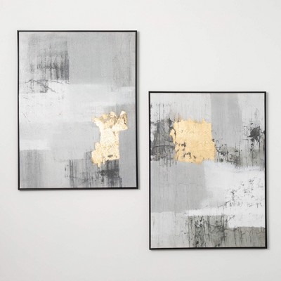 Sullivans Contemporary Gray Wall Art Set of 2  47.25"H Multicolored