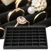 Unique Bargains PU Leather 36 Grid Stackable Jewelry Tray Jewelry Drawer Organizer Trays Showcase for Bracelets Earrings Black - 2 of 4