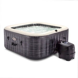 Intex PureSpa Plus Portable Inflatable Square Hot Tub Spa with 190 Bubble Jets and Built In Heater Pump - 1 of 4