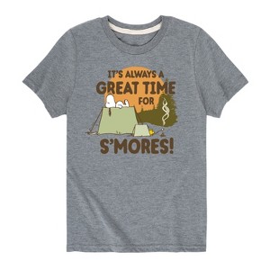 Boys' - Peanuts - Smores Snoopy Woodstock Short Sleeve Graphic T-Shirt - 1 of 4