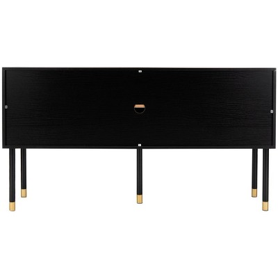 Retro Flair Black and White Media Console with Brass Caps, 55"