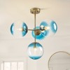 Rennnsan Jandelle 24" W 4 - Light Bubble Milk Glass Mid-Century Modern Dimmable Flush Mount Chandelier in Gold - 2 of 4