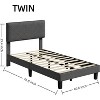 Twin Size Bed Frame with Upholstered Headboard,Twin Size Platform Bed Frame with Wooden Slat Support - 4 of 4