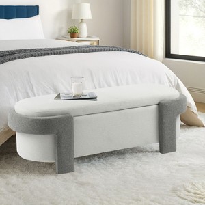 NicBex 51" Storage Bench Large Versatile Storage Ottoman Bench for Bedroom, Entryway - 1 of 4