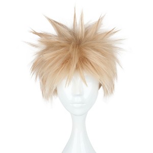Unique Bargains Women's Wigs 14" Light Gold Tone with Wig Cap - 1 of 4