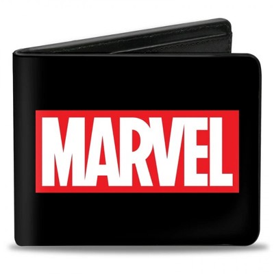 Adult Marvel Box Logo Black Bi-Fold Wallet